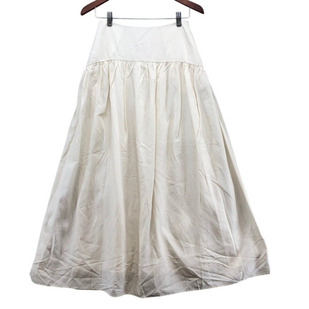 Belle & Bloom Always On My Mind Maxi Skirt Womens S Adult Cream Linen Blend Zip